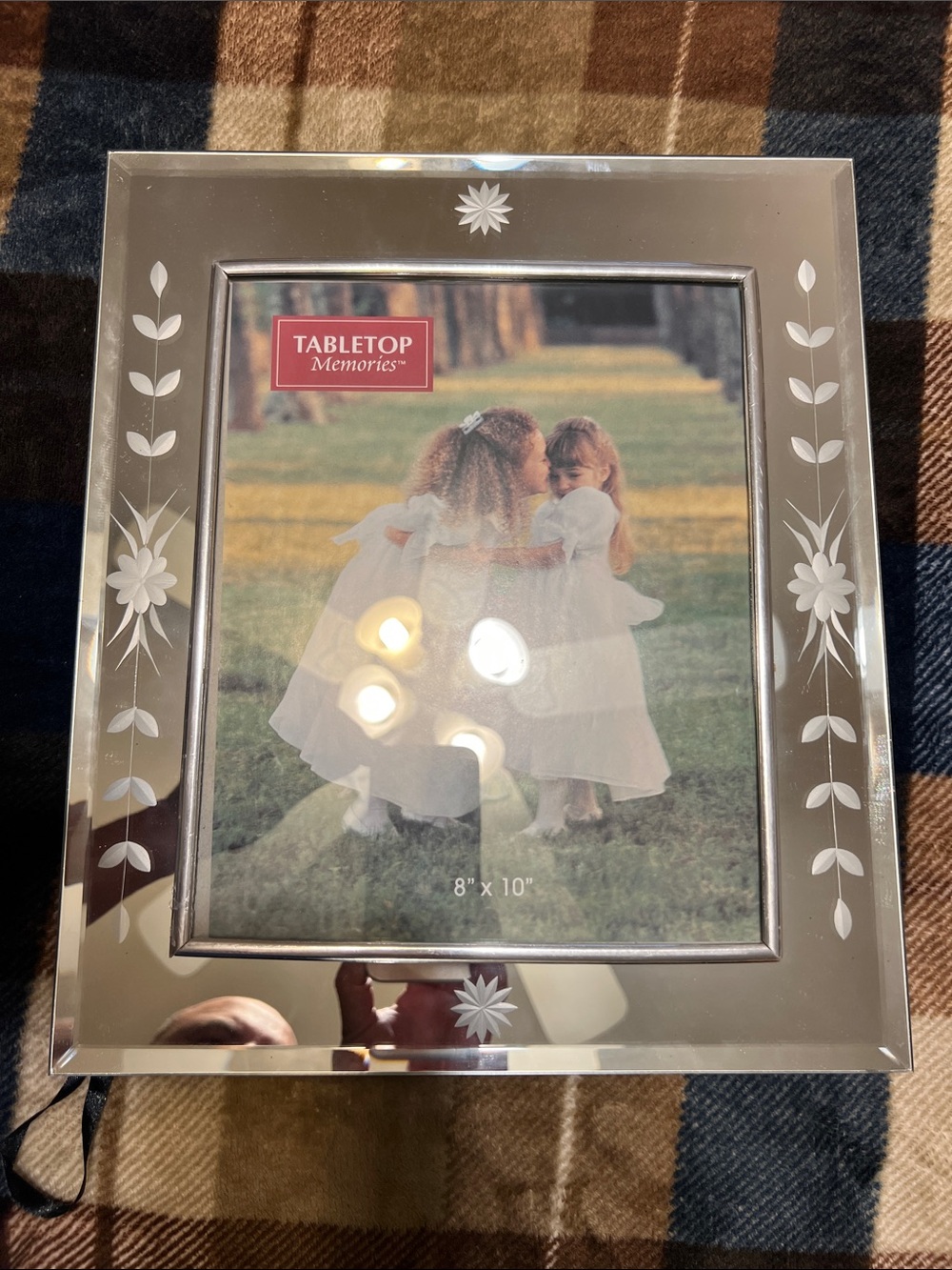 Silver Floral Etched 8x10 Picture Frame